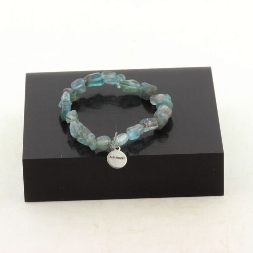 Bracelet Perles Apatite Du Brésil. Fabriqué En France. Taille Personnalisable.