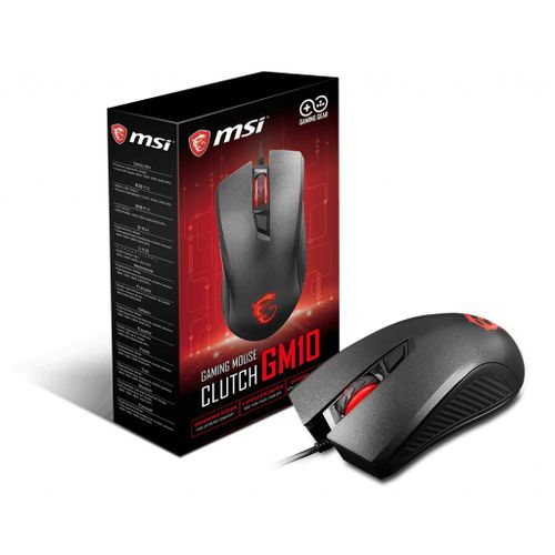 MSI Clutch GM10 Gaming - Souris - pour droitiers - optique - 4 boutons - filaire - USB - noir
