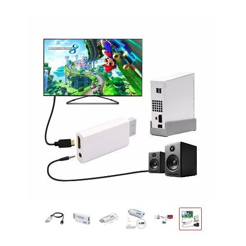 Wii Hdmi Convertisseur Avec Câble Hdmi 1,2 Mètre Audio Jack 3.5