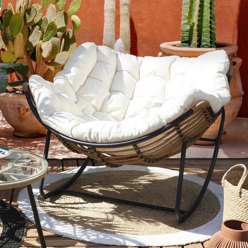 Fauteuil De Jardin À Bascule Avec Coussin Tulum