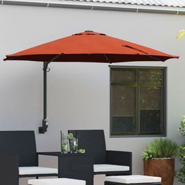 Vidaxl Parasol Mural Avec Leds Terre Cuite 248 Cm