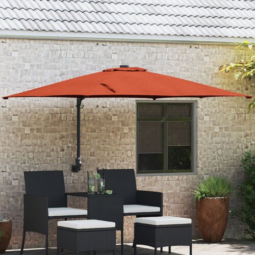 Vidaxl Parasol Déporté Terracotta Polyester Grand Réglable