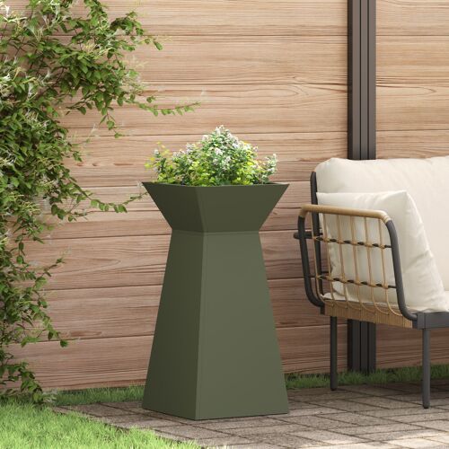 vidaXL Ensemble de supports de plantes Vert olive Métal 35 x 35 x 73 cm