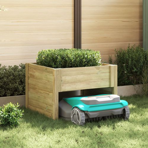 vidaXL Garage pour Tondeuse à gazon robotisée avec Bac à Plantes en Bois Pin Imprégné
