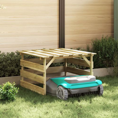 vidaXL Garage de tondeuse à gazon robotisée en bois de pin imprégné
