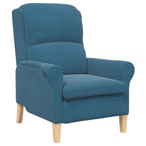 Vidaxl Fauteuil Bleu Bleu Tissu, Bois Standard Ergonomique