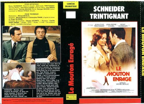 Jaquette Pour V H S - " Le Mouton Enragé " : Romy Schneider / J. Louis Trintignant - " Macao L' Enfer Du Jeu " : Von Stroheim / Hayakawa