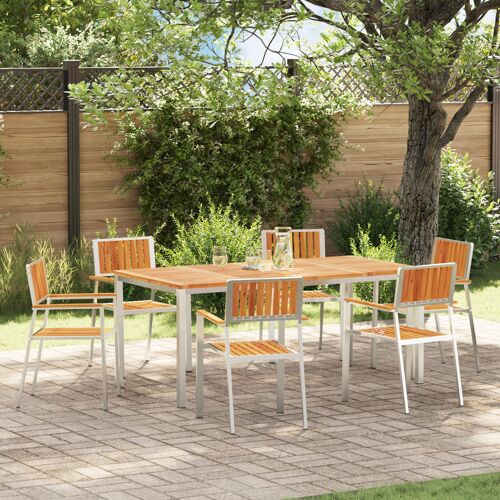 Chaises De Jardin Empilables Vidaxl 6 Pcs 54.5x56x87 Cm Bois Massif D'acacia, Chaises De Jardin Empilables Vidaxl 2 Pcs Bois Massif D'acacia Et Métal, Chaises De Jardin Empilables Vidaxl 4 Pcs Bois Massif D'acacia Et Métal