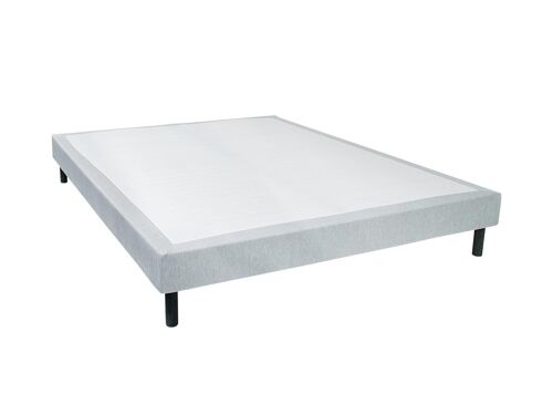 Sommier déco tapissier 160 x 200 cm - Gris chiné - PARNASSE de DREAMEA