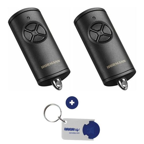 Lot de 2 télécommandes HÖRMANN HSE 4 BS Noir Mat + 1 Porte-clés DOMOBIP