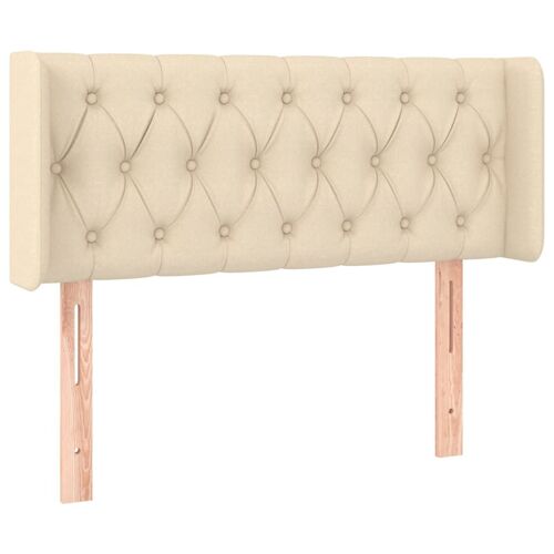 vidaXL Tête de lit avec oreilles Crème 93x16x78/88 cm Tissu