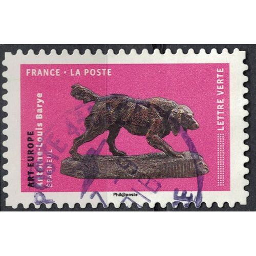 France 2018 Oblitéré Rond Used Chiens Oeuvres En Volume Art Europe Épagneul Y&t 1517 Su