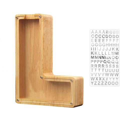 Tirelire personnalisée en bois jouet alphabet pour enfants pot d'argent pièce de monnaie adultes boîte d'épargne lettre Decor