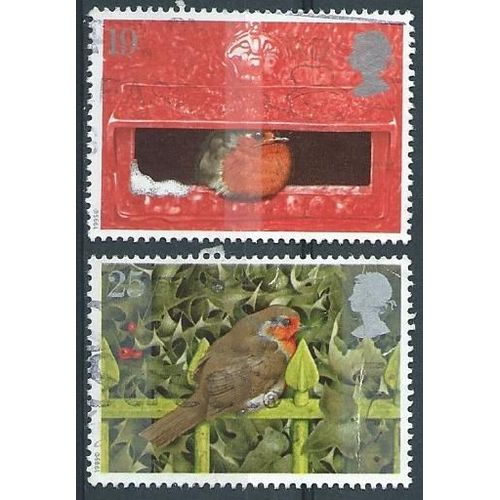 Royaume Uni. 2 Timbres Noël - Rouge-Gorges . N° 1842 Et 1843 Année 1995