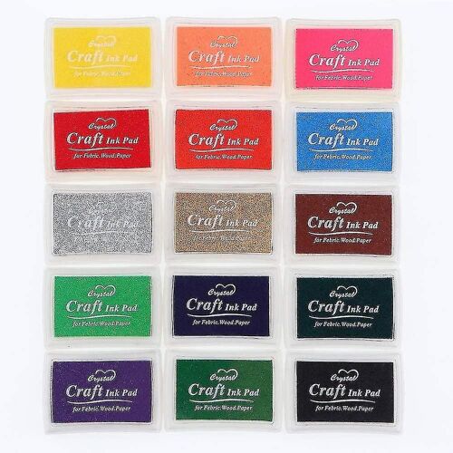 Ensemble De Tampons Encreurs Artisanaux, Tampons Encreurs De Tampon De Bricolage De 15 Couleurs, Tampon De Tampon Lavable Pour Tampons En Caoutchouc, Papier, Scrapb