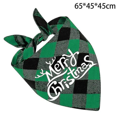 Triangle Classique Joyeux Noël Impression À Carreaux Pour Animaux De Compagnie - Accessoire De Vacances Festives Pour Animaux De Compagnie (2 Pa
