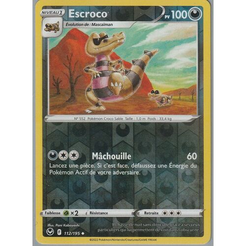 Carte Pokemon - Escroco - 112/195 - Reverse - Eb12 Tempete Argentee -