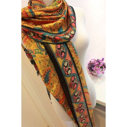 Longue Écharpe À Fleurs Multicolore Pour Femmes, Vintage, Châle Enroulé Chaud, Voile, Collier Chic, Serviette De Tête Pour Filles, Grande Vente 2018