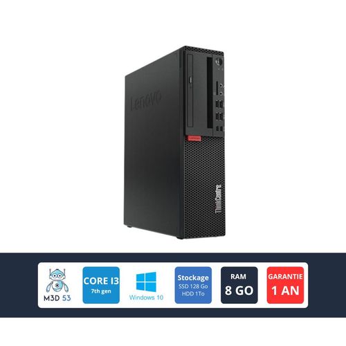 Lenovo ThinkCentre M710s MT-M 10M8 Intel Core i3 7th Gen - Ram 8 Go - SSD 256 Go + HDD 1 To