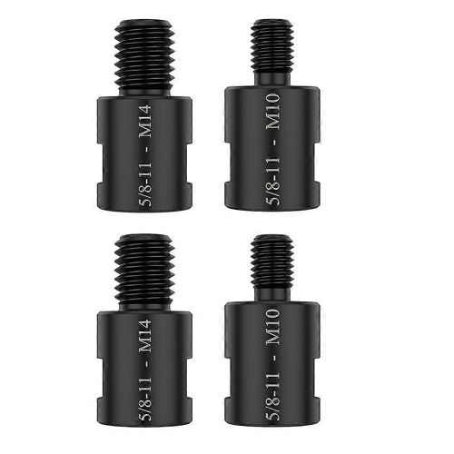 4 adaptateurs de convertisseur de meuleuse d'angle, 5/8 po-11 femelle à adaptateur de filetage mâle M14/M10, pour meuleuse d'angle polisseuse foret