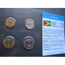 Lot/Set De 4 Pièces De Monnaie Neuves 1 - 5 - 10 - 25 Cents De Dollar - Guyana - Amérique Du Sud - 1978-91-92
