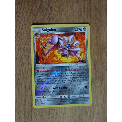 Carte Pokemon Solgaleo Brillante 170 Pv 142/236 Soleil Et Lune Éclipse Cosmique