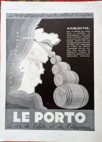 Publicité Ancienne (Novembre 1934) Pour Le Porto D'origine Du Portugal.