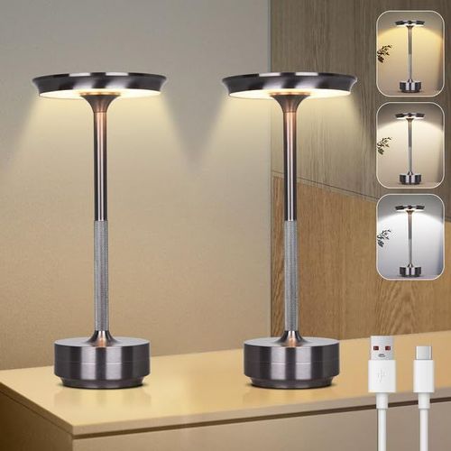 Lampe De Table Led Sans Fil, Lampe De Table Rechargeable Avec 3 Températures De Couleur, Variation D'intensité Possible À L'infini, Luminaire Pour Utilisable Intérieur/Extérieur (Or)