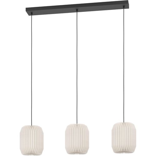 Suspension Luminaire Belgrave,Lampe De Plafond Suspendue Au Style Japonais,Lustre Pour Salle À Manger À 3 Lampes,Métal Et Papier En Blanc,Certifiée Fsc,Douille E27,88 Cm