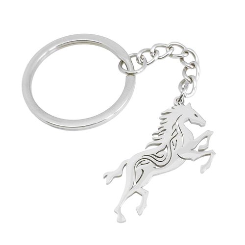 Porte-Clés Cheval Au Galop Ajouré En Acier