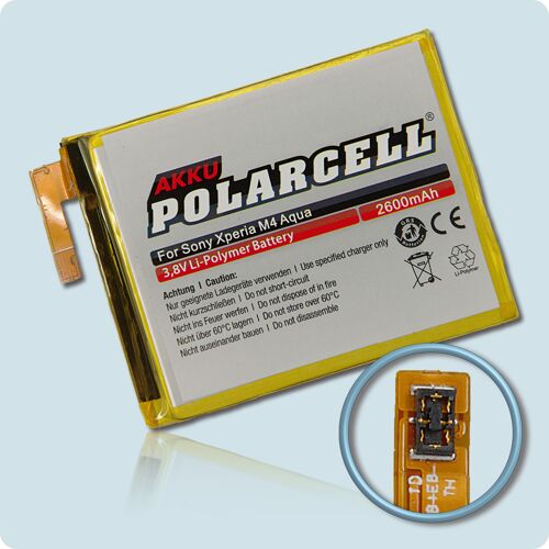 Batterie Li-Polymer 3,8 V 2600 Mah / 9,88 Wh Haut De Gamme Pour Sony Xperia M4 Aqua (E2306) - Garantie 1 An - De Marque Polarcell®