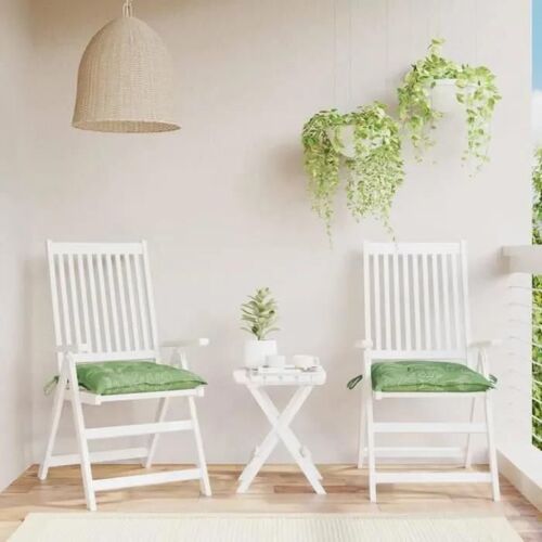 Vidaxl Coussins De Chaise 2 Pcs À Motif De Feuilles 50x50x7 Cm Tissu 361555