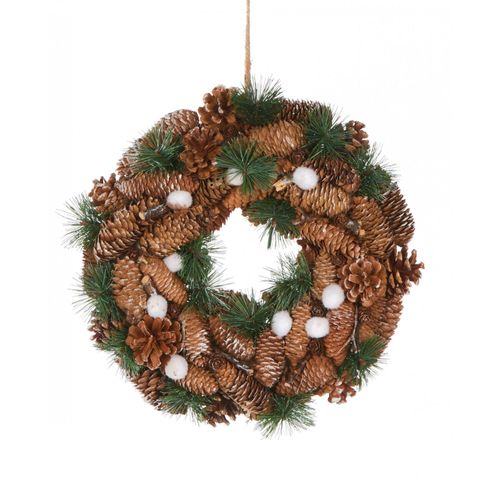 Couronne De Pommes De Pin Naturelle 34 Cm
