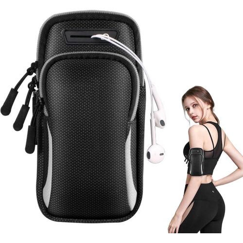 JGD-Brassard de Sport avec Poche Porte téléphone Portable Course et Porte-clés Poche pour Transporter Votre iPhone Pro Max etc Accessoire Parfait pour la Gym, la Course et Le