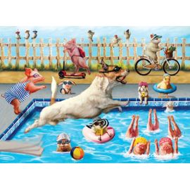 Puzzle Pièces Xxl - Journée De Folie À La Piscine - Lucia Heffer - Puzzle 500 Pièces