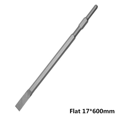 17 x 280/400/600 mm foret à queue hexagonale à tête pointue/plate pour fente de perceuse à percussion, Flat17*600 mm