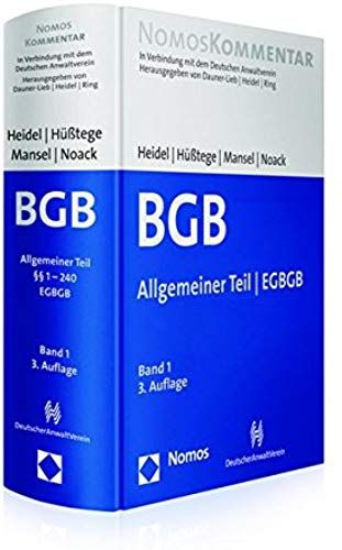Bürgerliches Gesetzbuch 01: Allgemeiner Teil - Egbgb