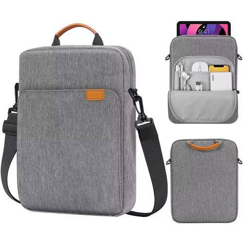 Sac à bandoulière pour tablette,pour IPad Air Pro 12,9 pouces,IPad Air 10,9 pouces,Galaxy Tab A 10,pochette pour ordinateur portable,sac à main,porte-documents-11 in-GRIS