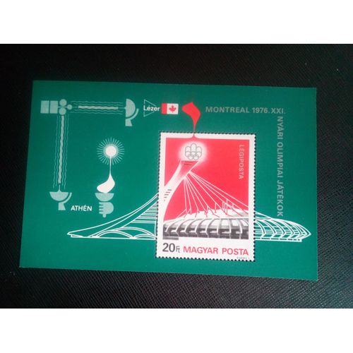 Timbre Hongrie Y T Bf 125 Jeux Olympiques D'été, Montréal , Bloc Feuillet 1976 ( 111106 )