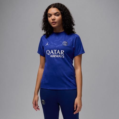 Haut De Foot D'avant-Match À Manches Courtes Jordan Dri-Fit Paris Saint-Germain Academy Pro 4e Tenue Pour Femme - Bleu - Xs (Fr 34-36)