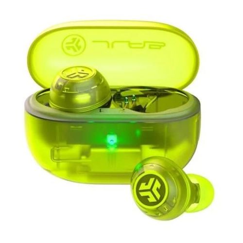 JLab Go Pop ANC Casque True Wireless Stereo (TWS) Ecouteurs Appels/Musique Bluetooth Bleu, Transparent