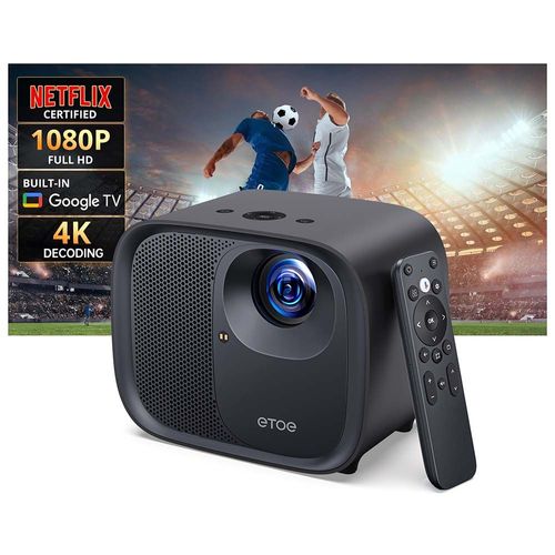 Projecteur ETOE E3 Pro - 600 ANSI, 1080p natif, décodage 4K, mise au point automatique et correction trapézoïdale, Wi-Fi double bande et audio 20 W - Prise UE