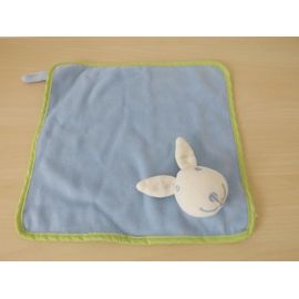 Doudou Lapin Blanc Bleu Vert Vert Baudet