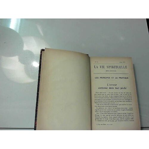 La Vie Spirituelle Ascétique Et Mystique Tome Vi, Année 1922