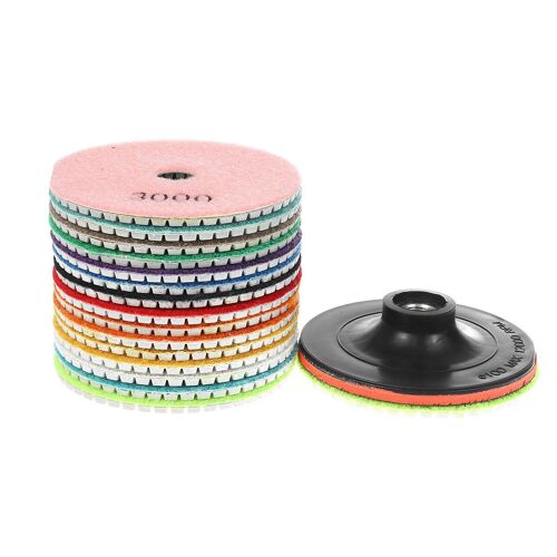 Lot De 17 Tampons De Polissage Diamantés De 10,2 Cm 30-800 Pour Marbre, Granit, Pierre, Béton, C