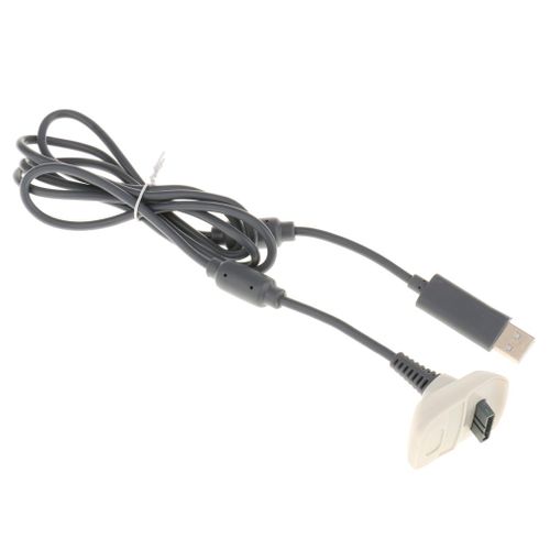 Contrôleur Sans Fil Usb Chargeur De Câble 1,8 Mètre Chargeur De Cordon Pour Les Contrôleurs De Manette De Jeu Microsoft Xbox 360, Blanc