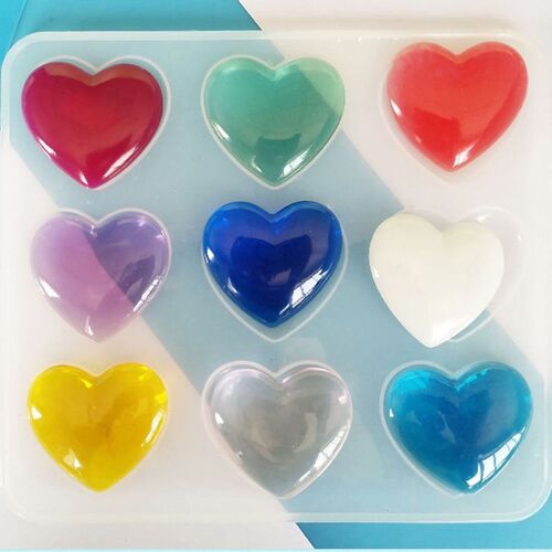 9 Trous 3d Coeur Gâteau Moule Mini Silicone Moule Glaces Chocolats Ustensiles De Cuisson Géométrique Moule Pendentif Moule Pour Bijoux À Bricoler Soi-Même Faisant