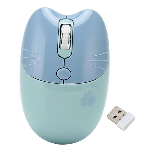 Souris Sans Fil BT5.1 Ou 2.4GHz Silencieux Clic Réglable DPI Auto Sommeil Souris De Bureau Pour Fille De Travail Famille École Café Bleu