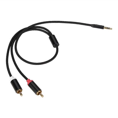 Câble audio 3.5mm Plug à 2RCA Câble Microphone Plaqué Or pour Téléphone Portable Notebook MP3 (0.5m)