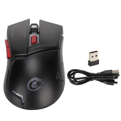 Souris sans fil 2.4G Souris de jeu ergonomique Chargement USB réglable par trois DPI Souris 2.4G avec récepteur USB pour ordinateur
